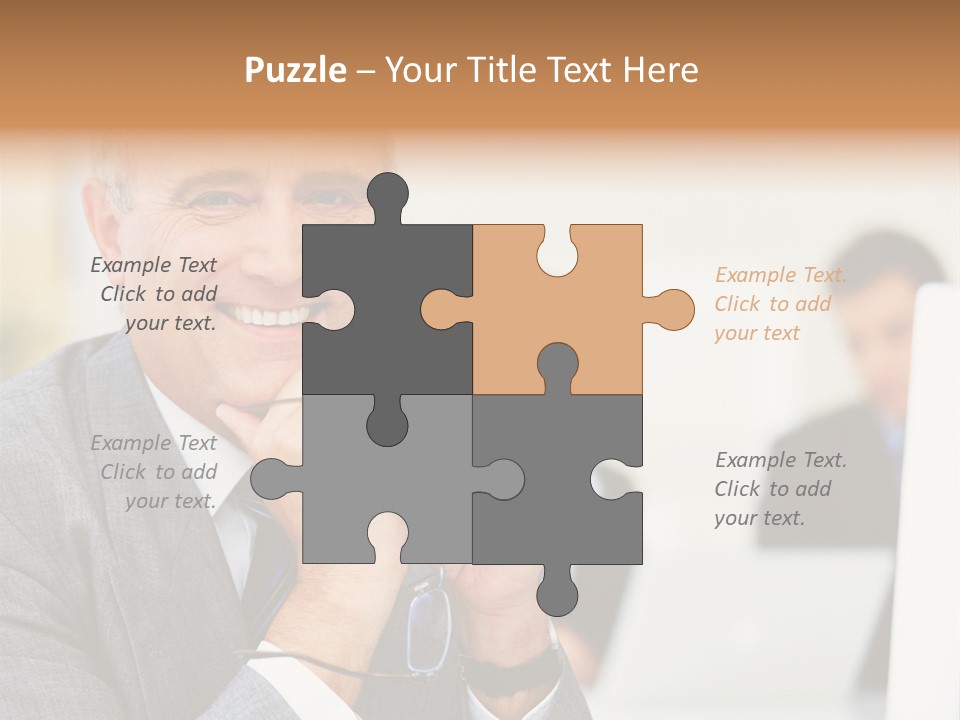 A Man In A Business Suit Sitting In Front Of A Laptop PowerPoint Template