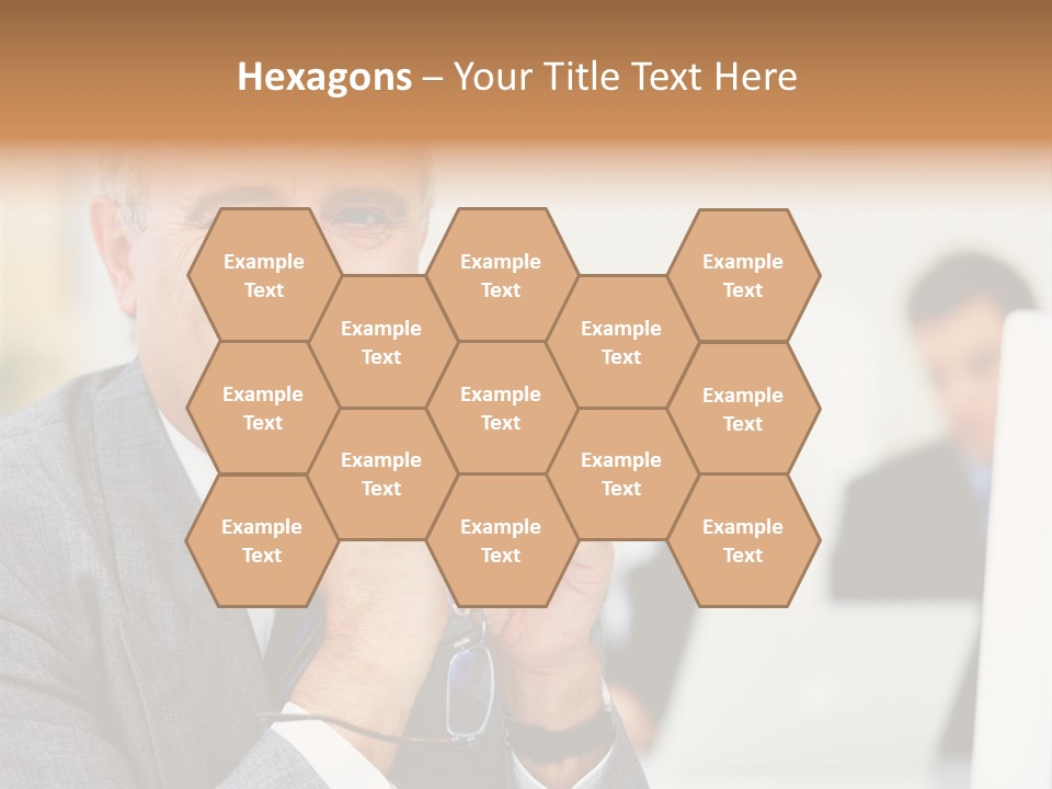 A Man In A Business Suit Sitting In Front Of A Laptop PowerPoint Template