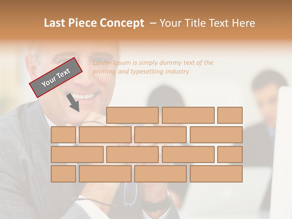 A Man In A Business Suit Sitting In Front Of A Laptop PowerPoint Template