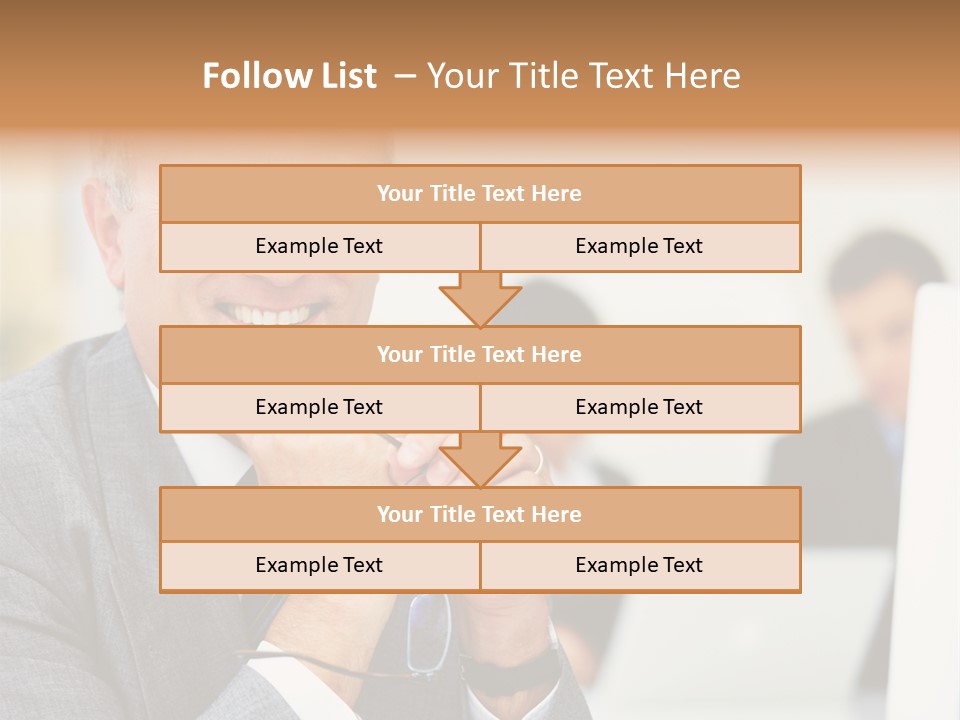 A Man In A Business Suit Sitting In Front Of A Laptop PowerPoint Template