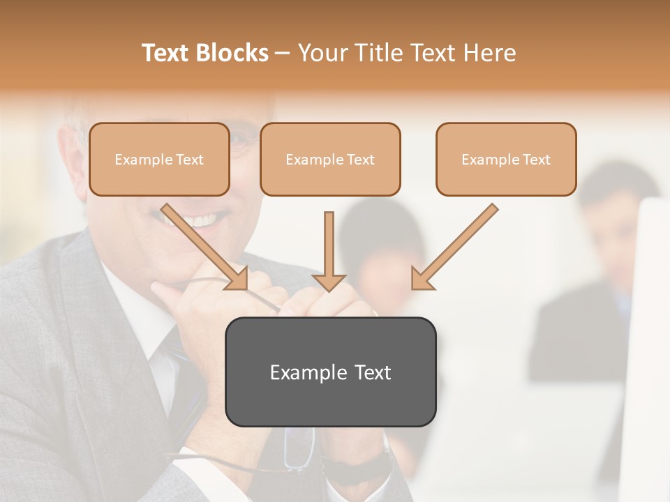 A Man In A Business Suit Sitting In Front Of A Laptop PowerPoint Template