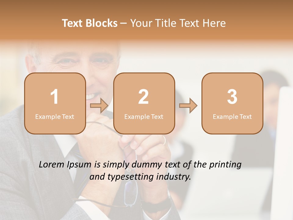 A Man In A Business Suit Sitting In Front Of A Laptop PowerPoint Template