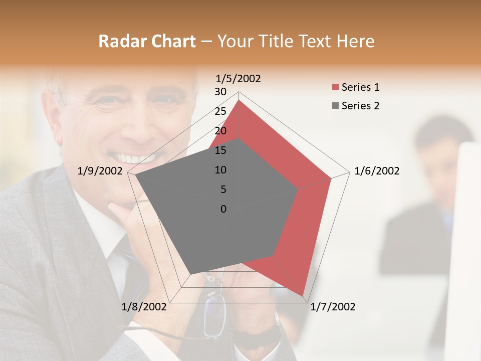 A Man In A Business Suit Sitting In Front Of A Laptop PowerPoint Template