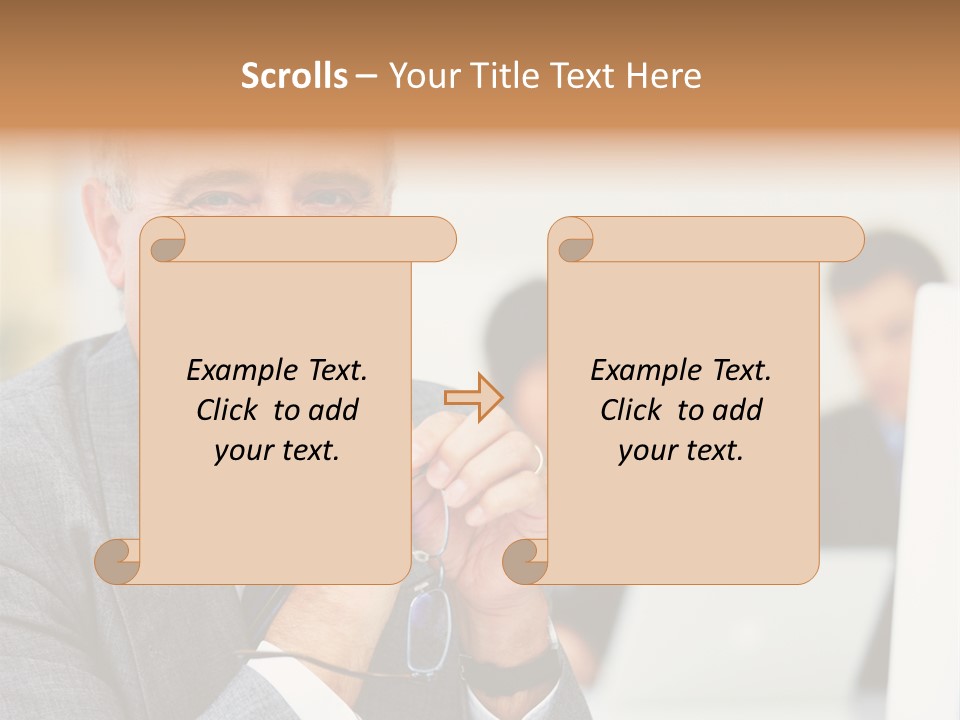 A Man In A Business Suit Sitting In Front Of A Laptop PowerPoint Template