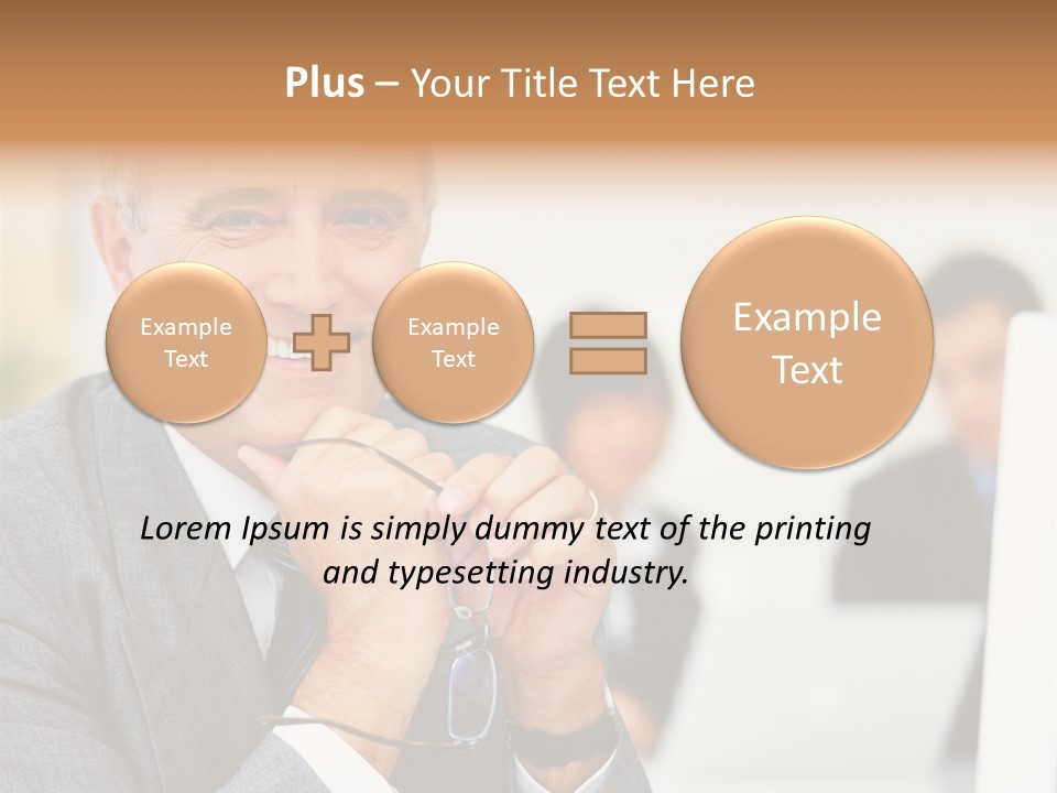 A Man In A Business Suit Sitting In Front Of A Laptop PowerPoint Template