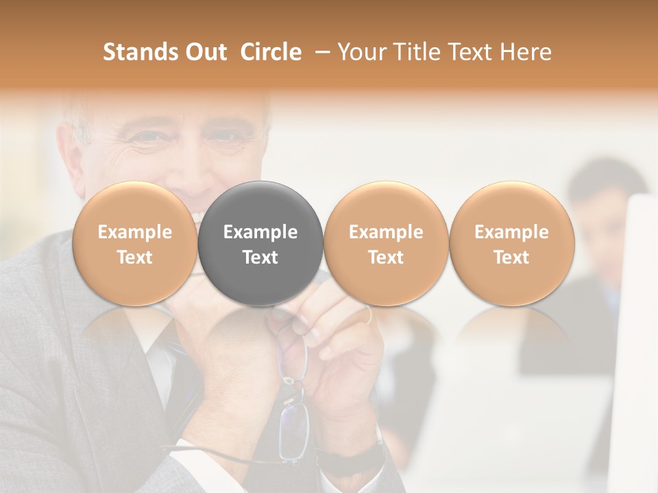 A Man In A Business Suit Sitting In Front Of A Laptop PowerPoint Template