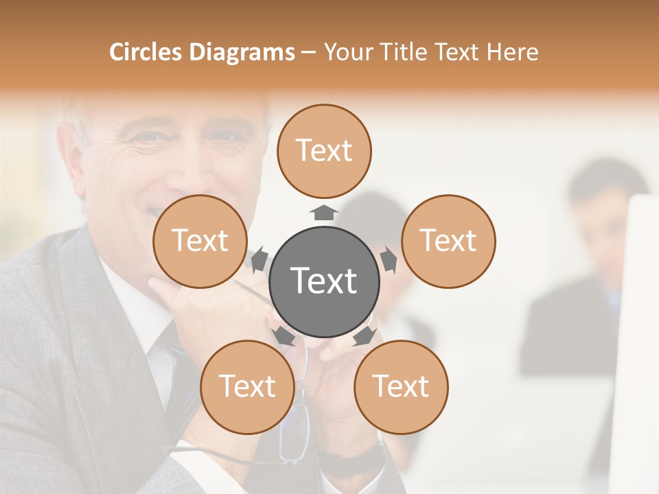 A Man In A Business Suit Sitting In Front Of A Laptop PowerPoint Template