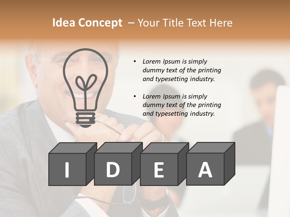 A Man In A Business Suit Sitting In Front Of A Laptop PowerPoint Template