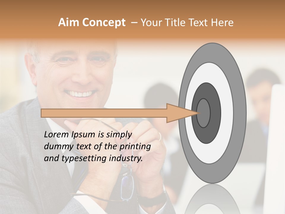 A Man In A Business Suit Sitting In Front Of A Laptop PowerPoint Template