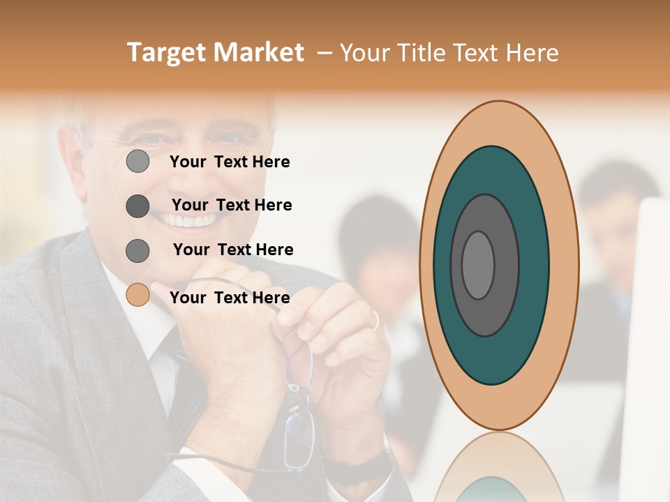 A Man In A Business Suit Sitting In Front Of A Laptop PowerPoint Template