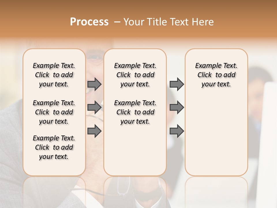 A Man In A Business Suit Sitting In Front Of A Laptop PowerPoint Template