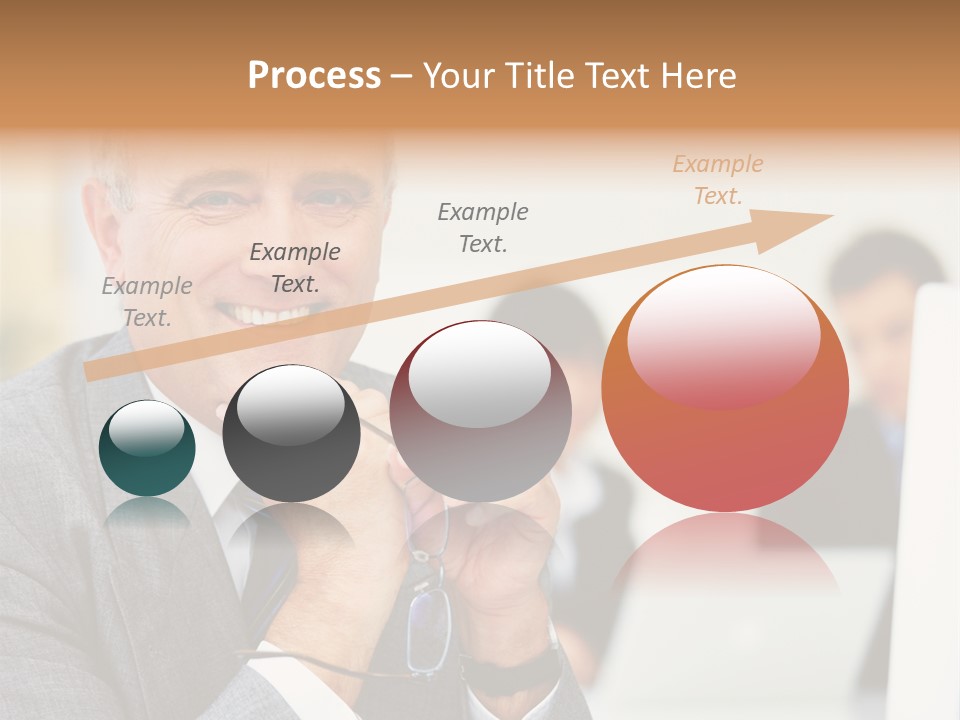 A Man In A Business Suit Sitting In Front Of A Laptop PowerPoint Template