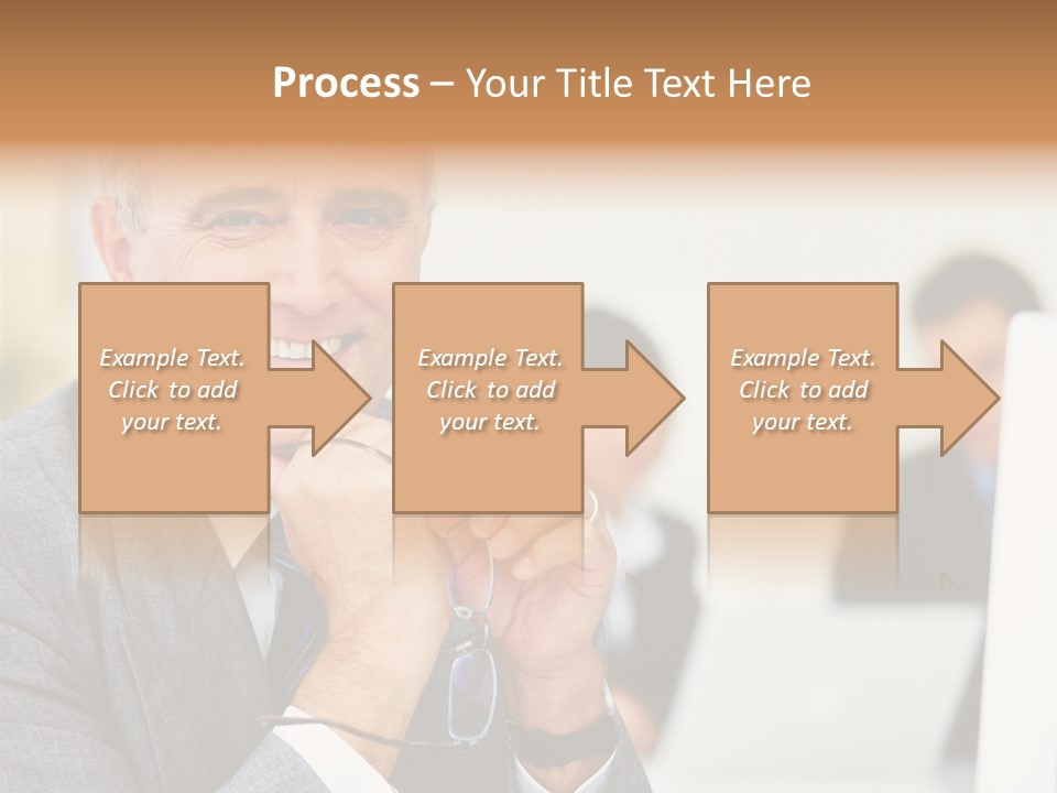A Man In A Business Suit Sitting In Front Of A Laptop PowerPoint Template
