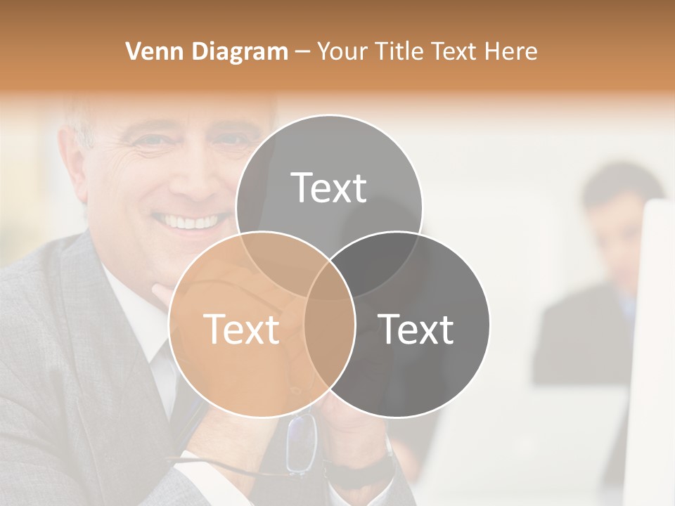 A Man In A Business Suit Sitting In Front Of A Laptop PowerPoint Template