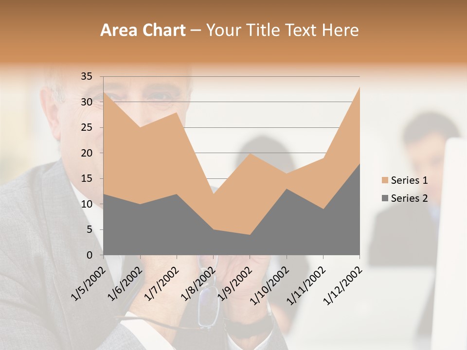 A Man In A Business Suit Sitting In Front Of A Laptop PowerPoint Template