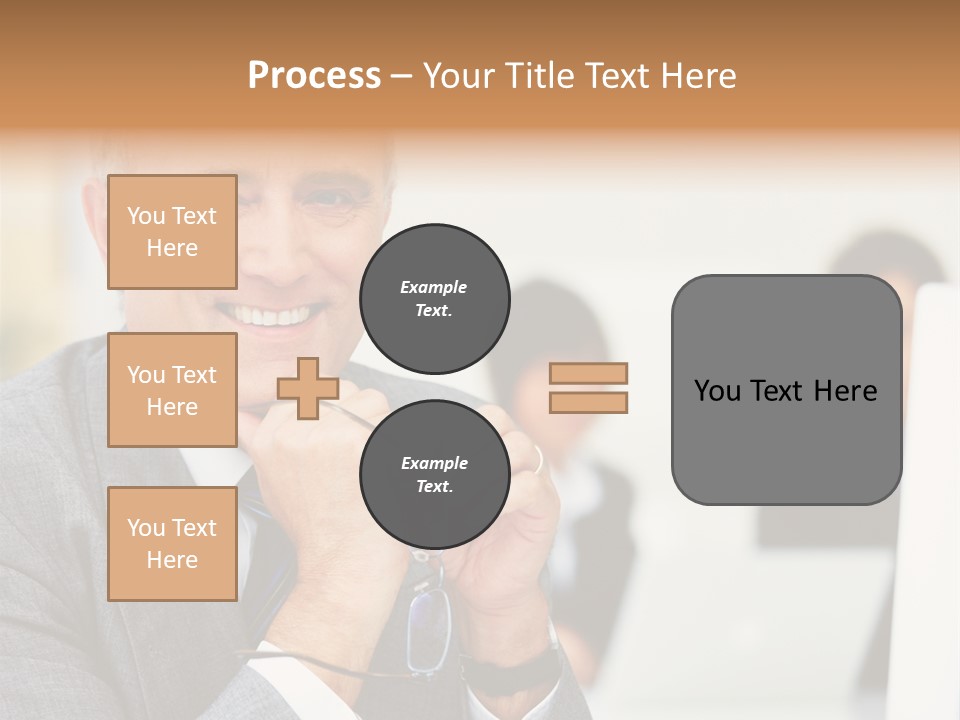 A Man In A Business Suit Sitting In Front Of A Laptop PowerPoint Template