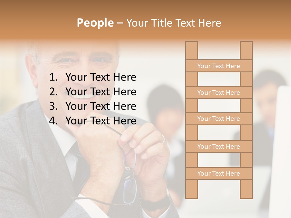 A Man In A Business Suit Sitting In Front Of A Laptop PowerPoint Template