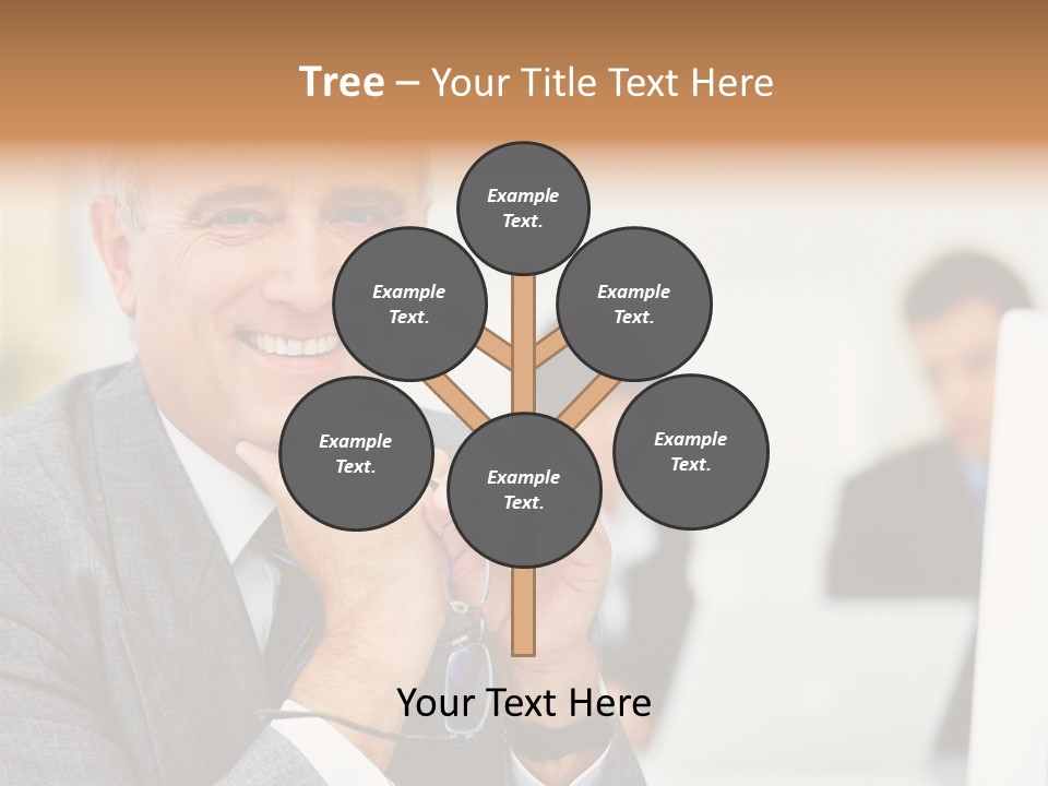 A Man In A Business Suit Sitting In Front Of A Laptop PowerPoint Template