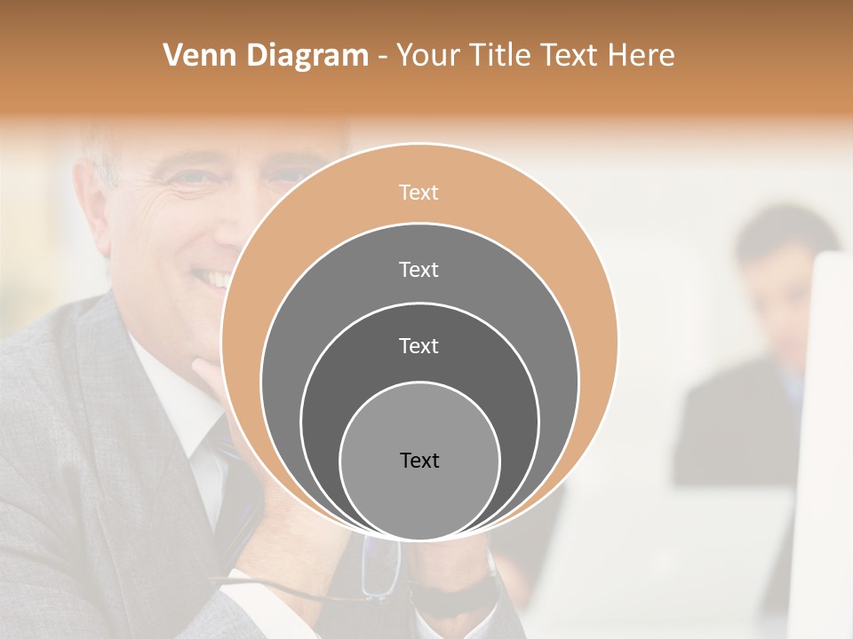 A Man In A Business Suit Sitting In Front Of A Laptop PowerPoint Template