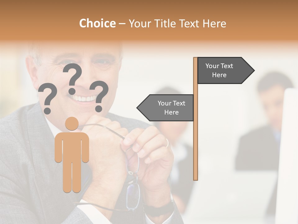 A Man In A Business Suit Sitting In Front Of A Laptop PowerPoint Template