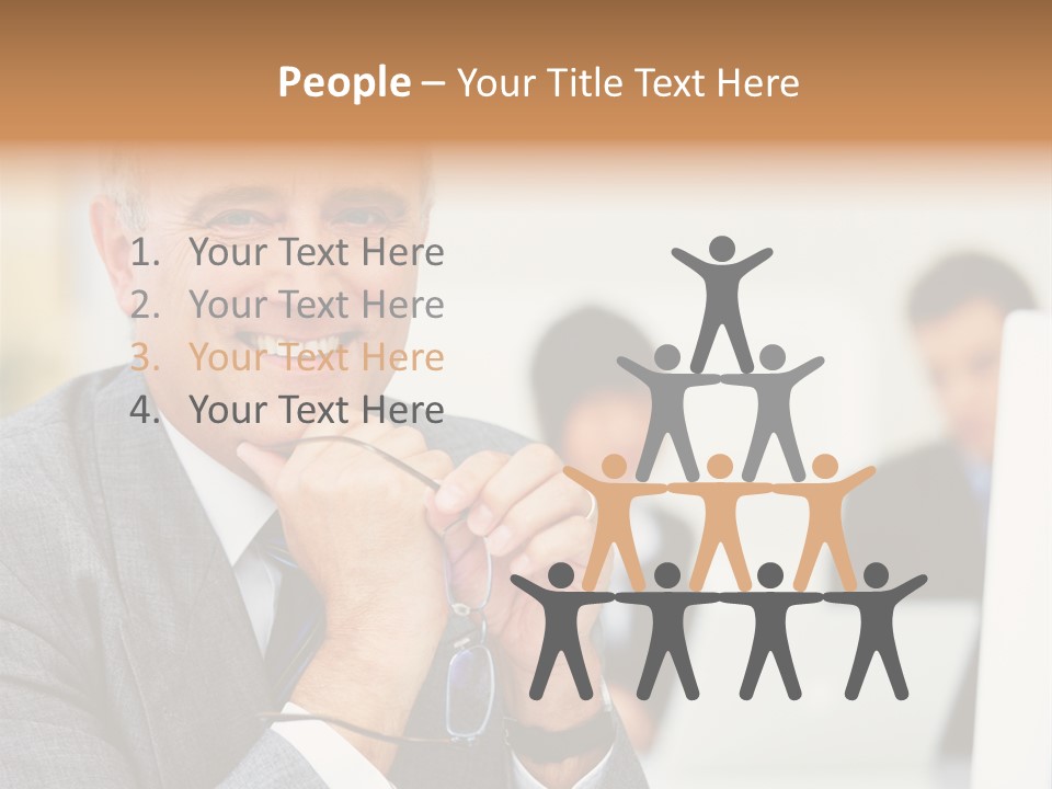 A Man In A Business Suit Sitting In Front Of A Laptop PowerPoint Template