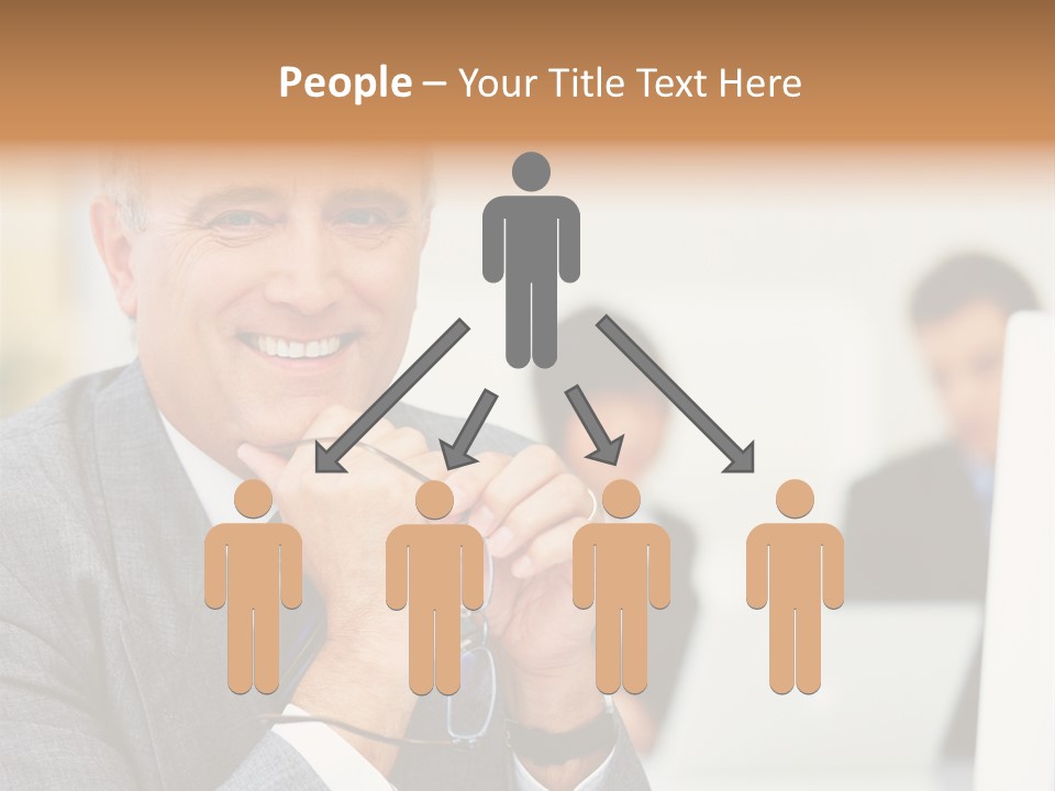 A Man In A Business Suit Sitting In Front Of A Laptop PowerPoint Template