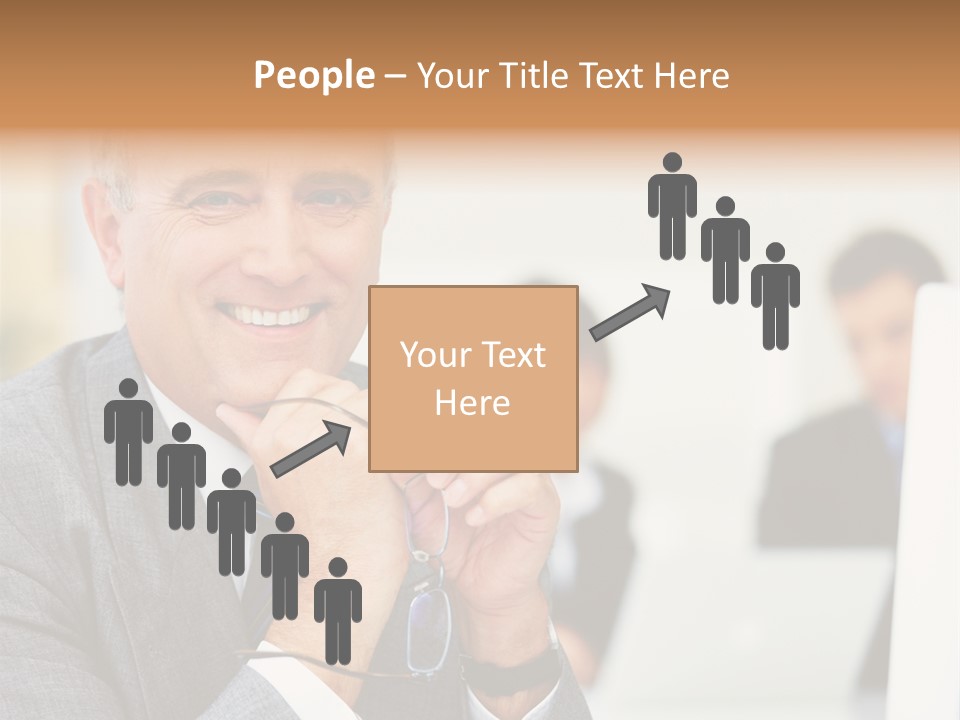 A Man In A Business Suit Sitting In Front Of A Laptop PowerPoint Template