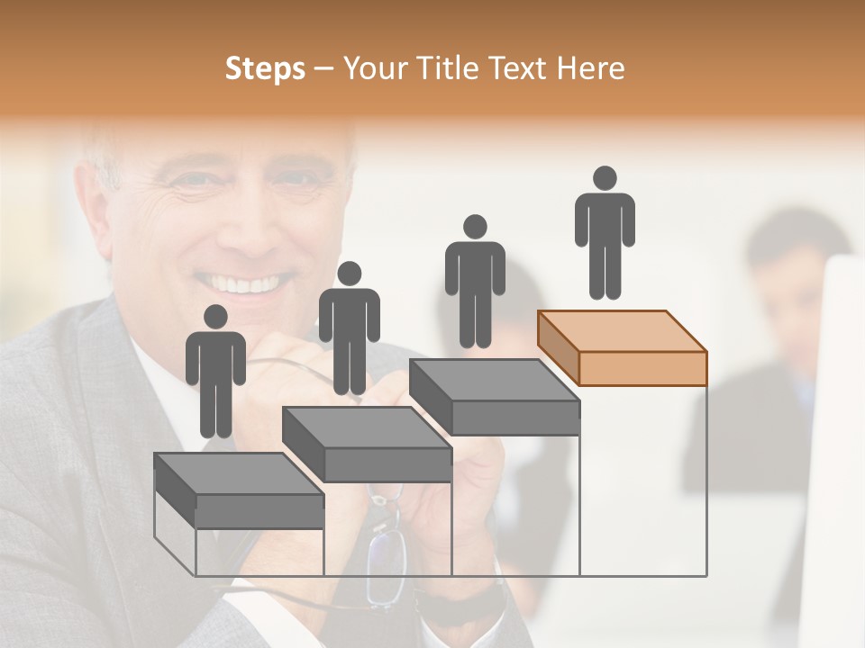A Man In A Business Suit Sitting In Front Of A Laptop PowerPoint Template