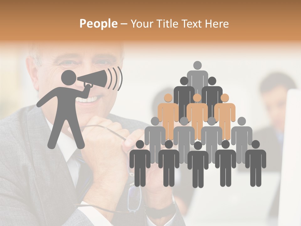 A Man In A Business Suit Sitting In Front Of A Laptop PowerPoint Template