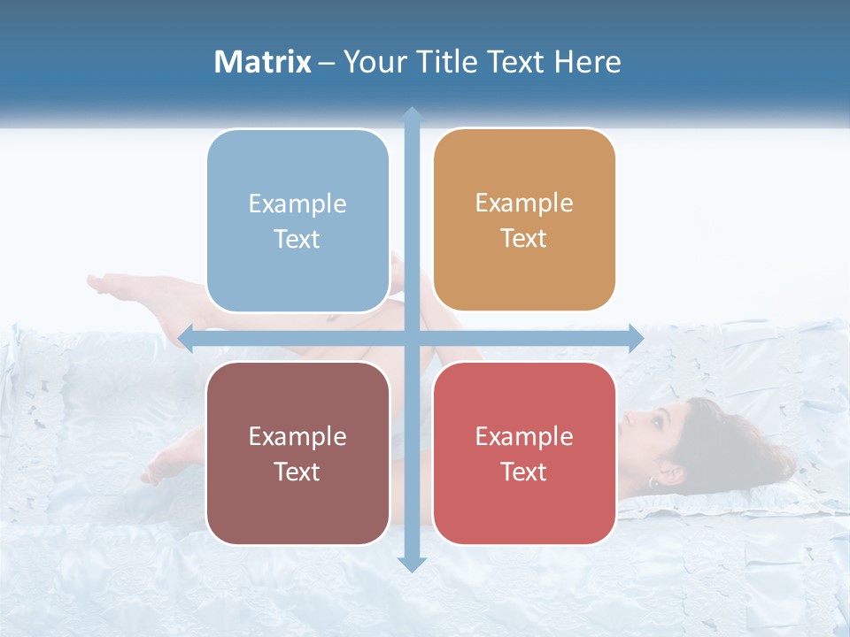 A Woman Laying On Top Of A Blue Bed PowerPoint Template