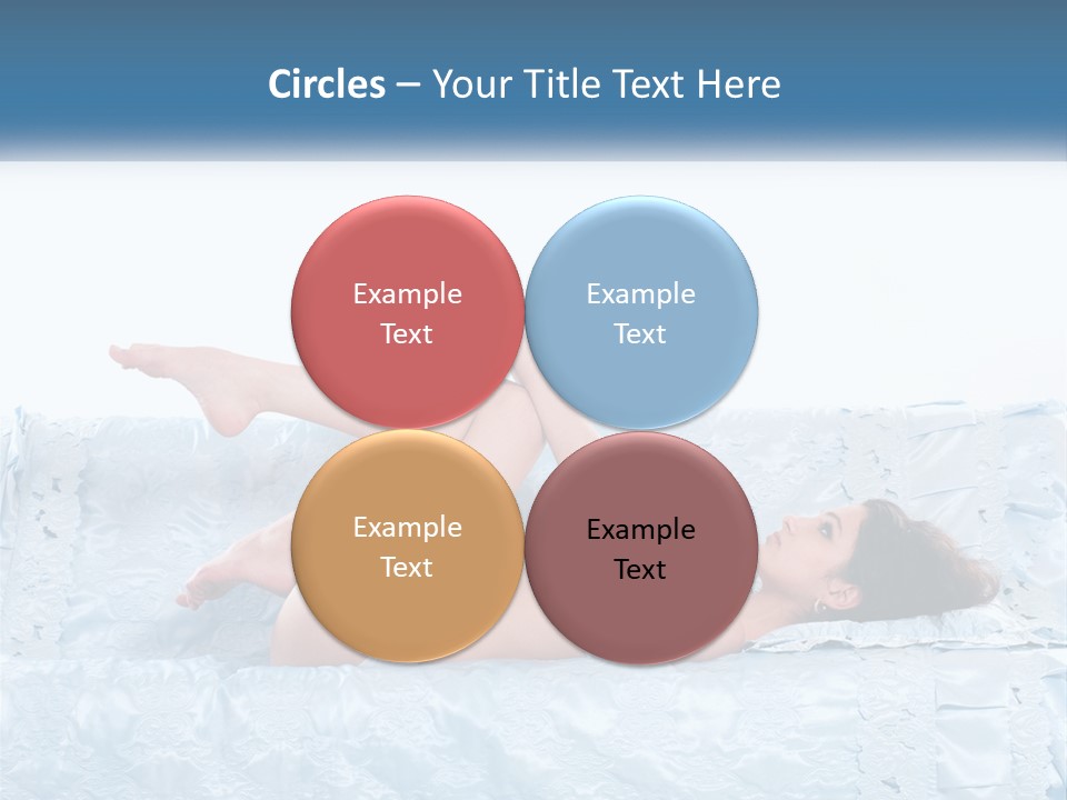A Woman Laying On Top Of A Blue Bed PowerPoint Template