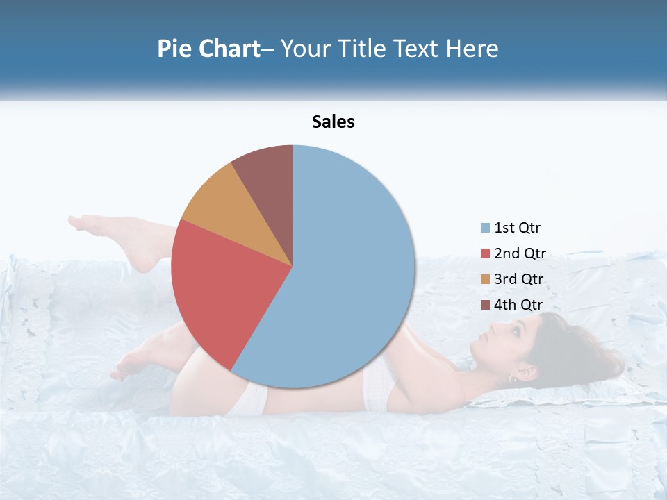 A Woman Laying On Top Of A Blue Bed PowerPoint Template