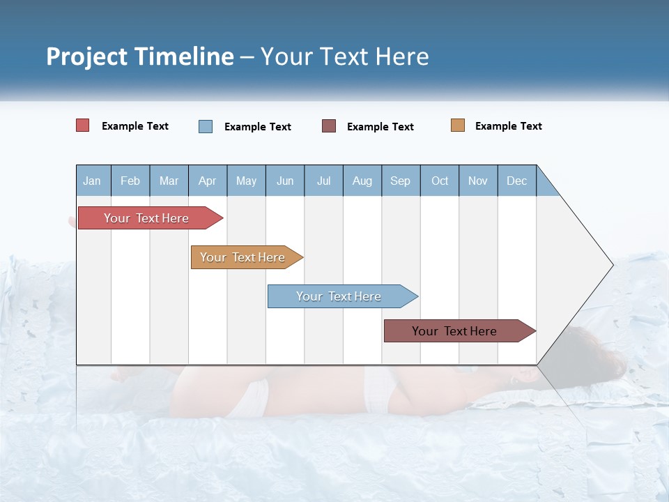 A Woman Laying On Top Of A Blue Bed PowerPoint Template