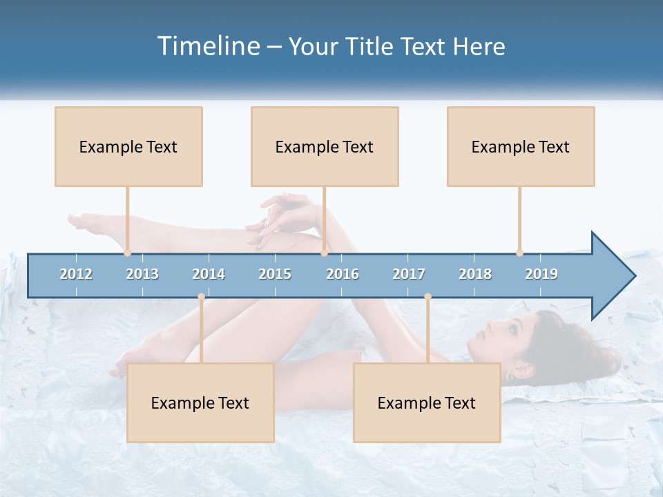 A Woman Laying On Top Of A Blue Bed PowerPoint Template