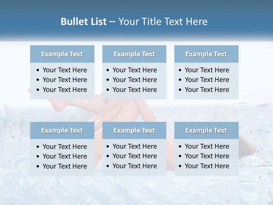 A Woman Laying On Top Of A Blue Bed PowerPoint Template