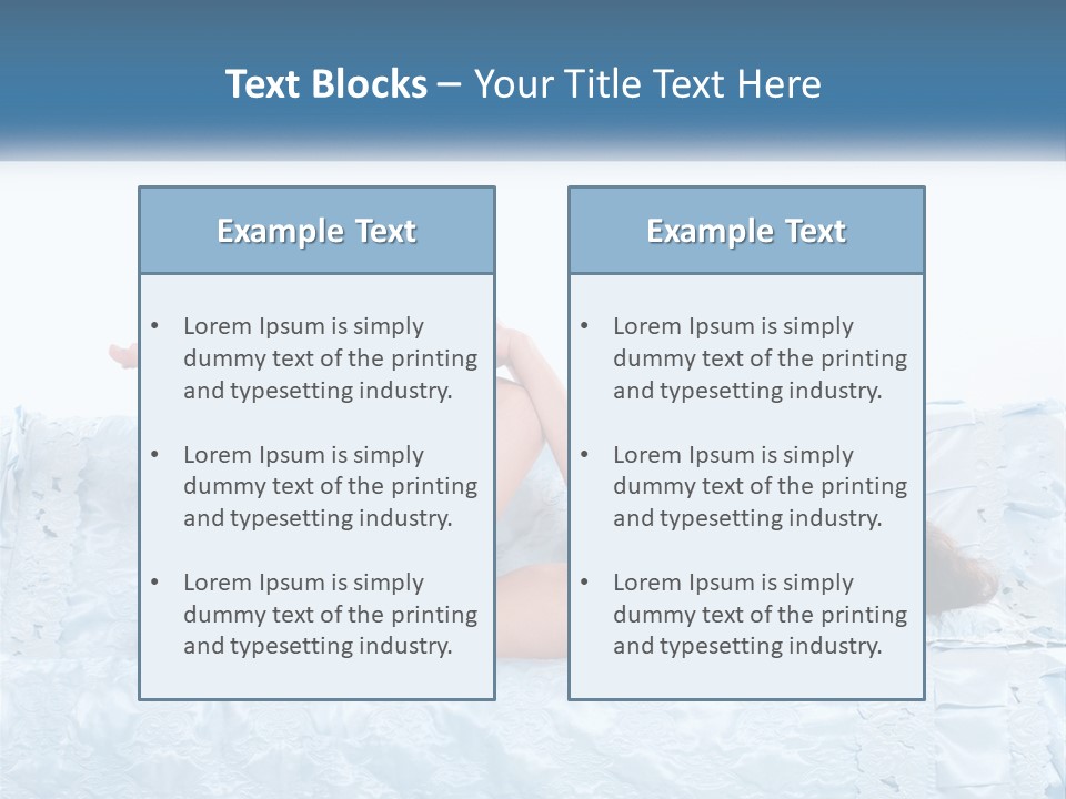 A Woman Laying On Top Of A Blue Bed PowerPoint Template