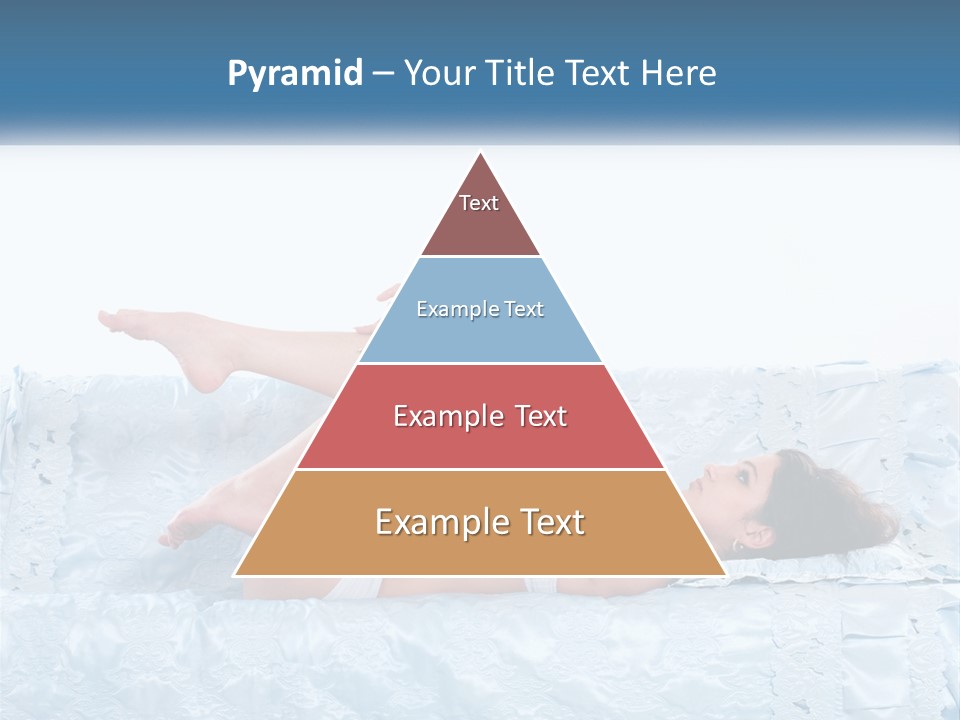 A Woman Laying On Top Of A Blue Bed PowerPoint Template