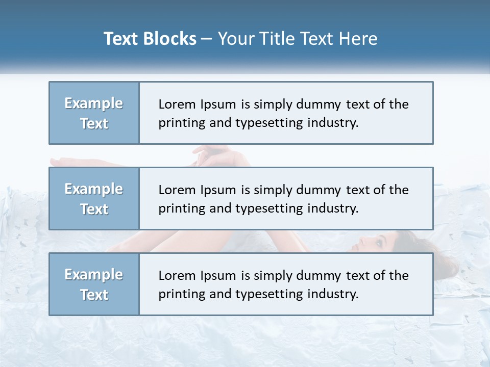 A Woman Laying On Top Of A Blue Bed PowerPoint Template