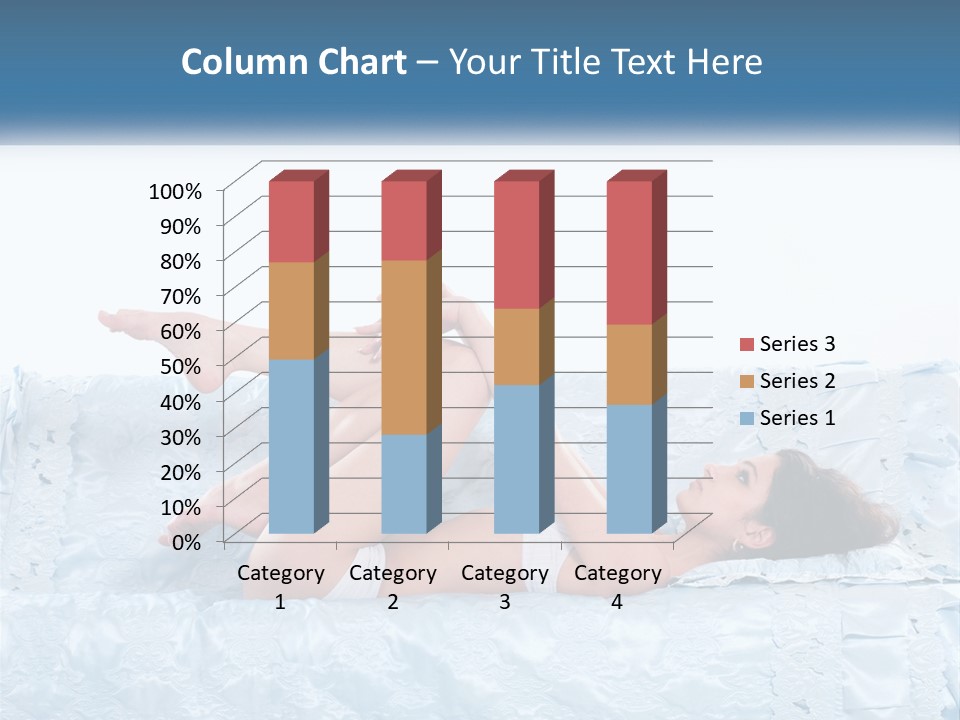 A Woman Laying On Top Of A Blue Bed PowerPoint Template