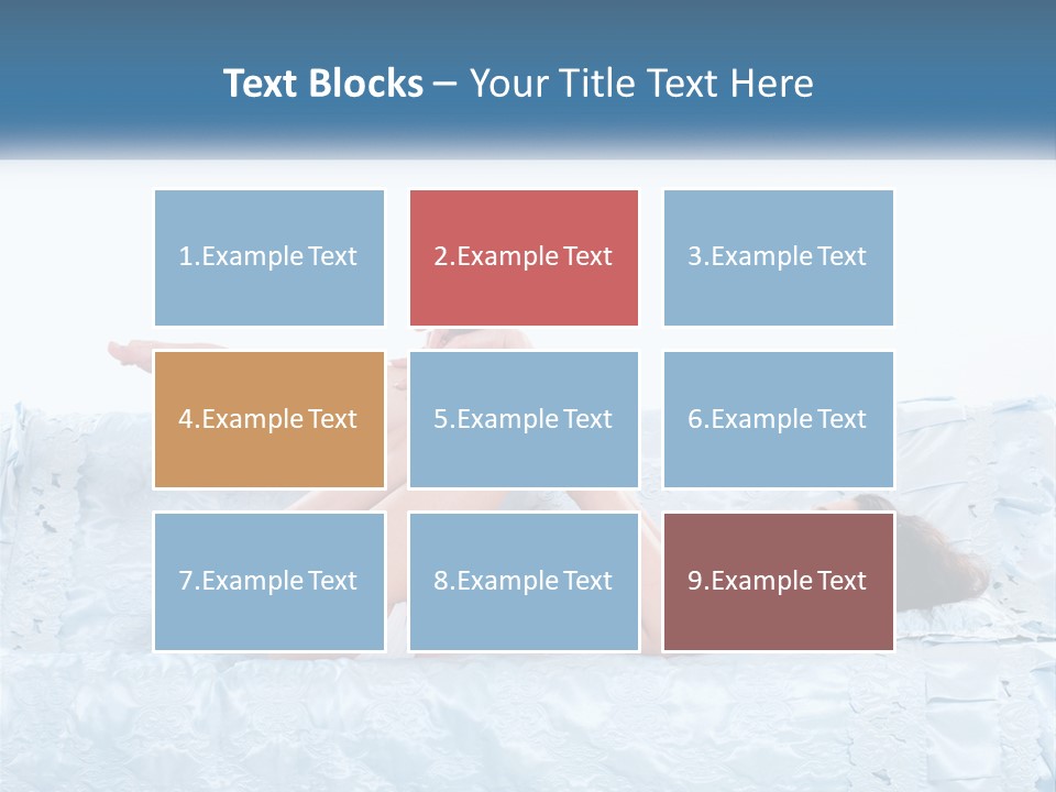 A Woman Laying On Top Of A Blue Bed PowerPoint Template