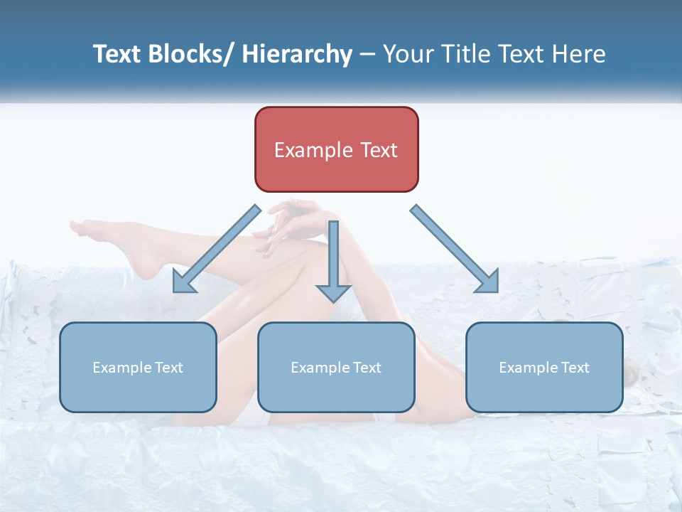 A Woman Laying On Top Of A Blue Bed PowerPoint Template