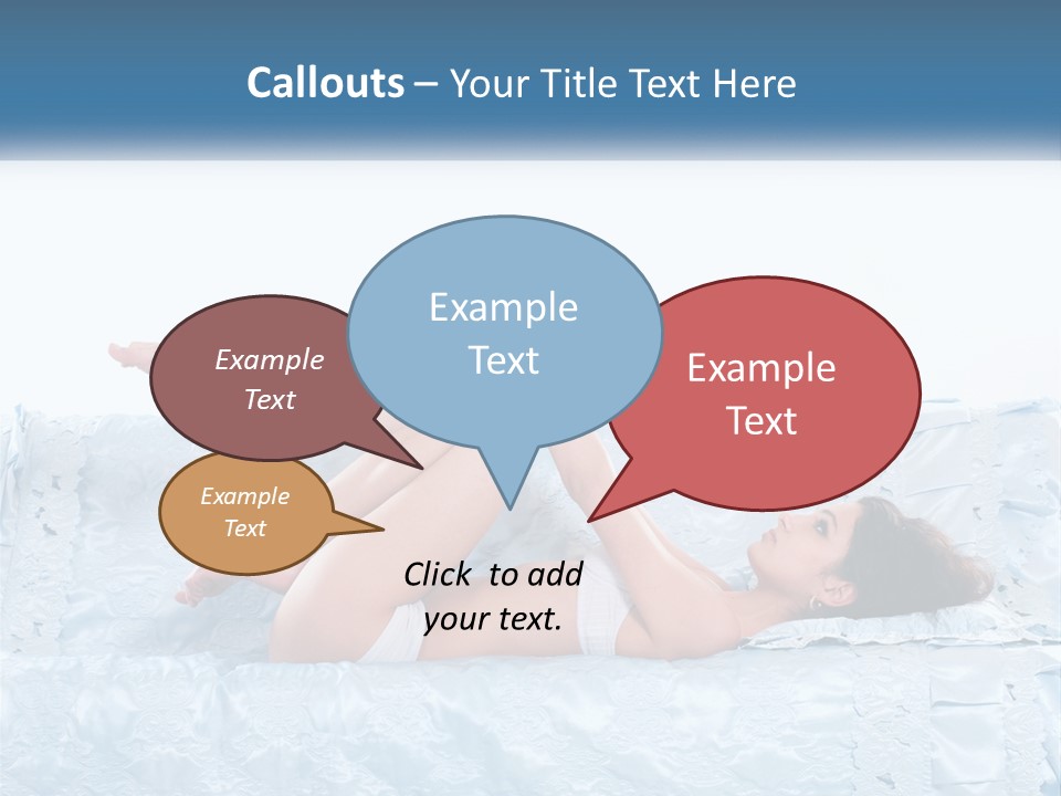 A Woman Laying On Top Of A Blue Bed PowerPoint Template