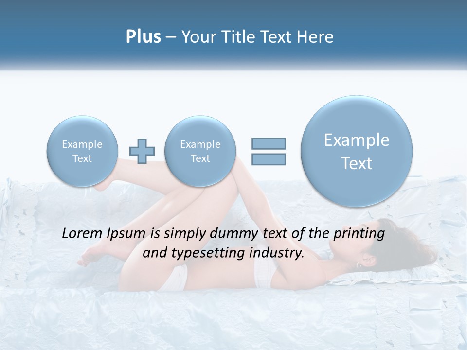 A Woman Laying On Top Of A Blue Bed PowerPoint Template