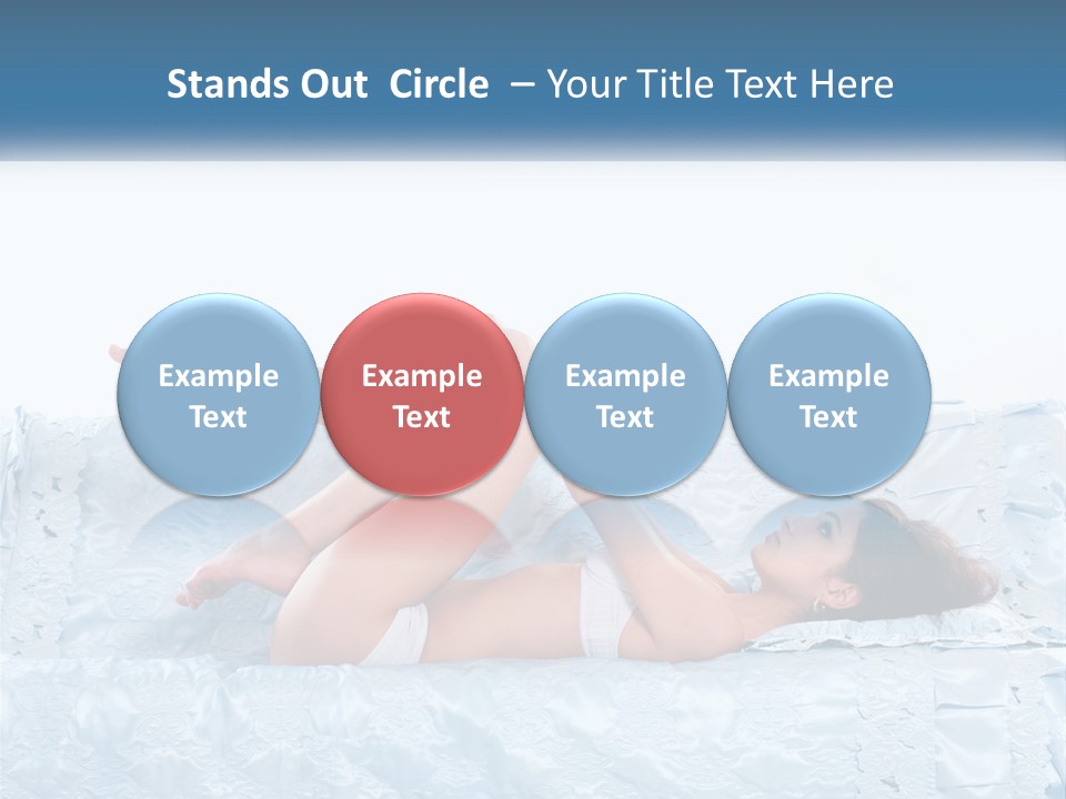 A Woman Laying On Top Of A Blue Bed PowerPoint Template