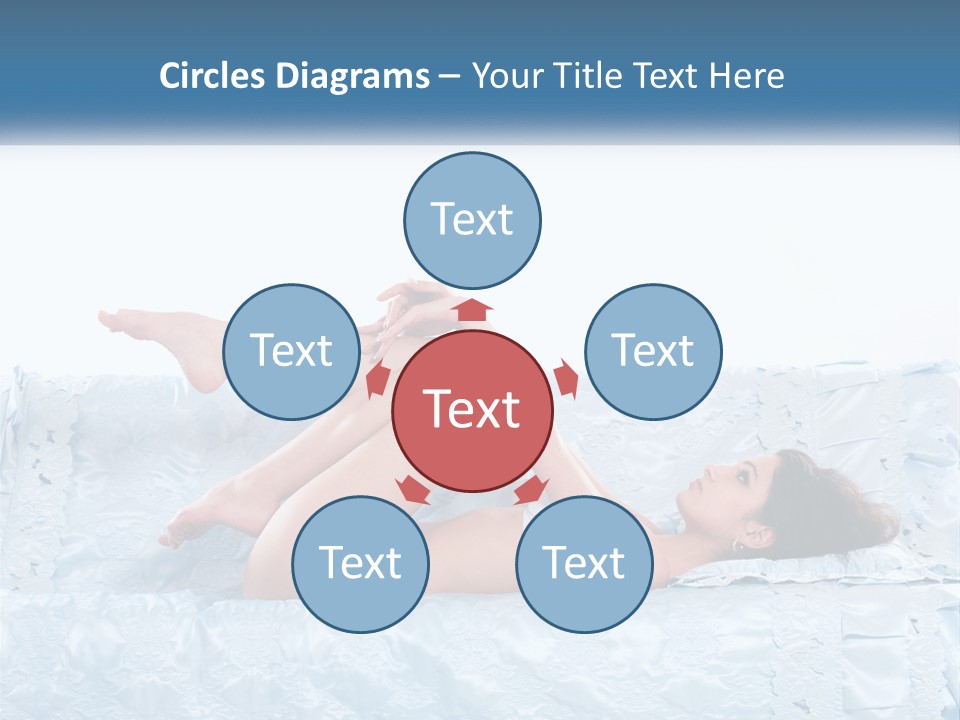 A Woman Laying On Top Of A Blue Bed PowerPoint Template