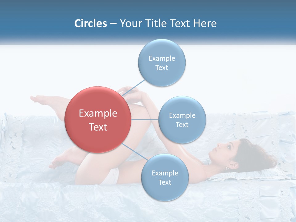 A Woman Laying On Top Of A Blue Bed PowerPoint Template