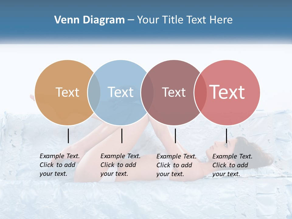 A Woman Laying On Top Of A Blue Bed PowerPoint Template