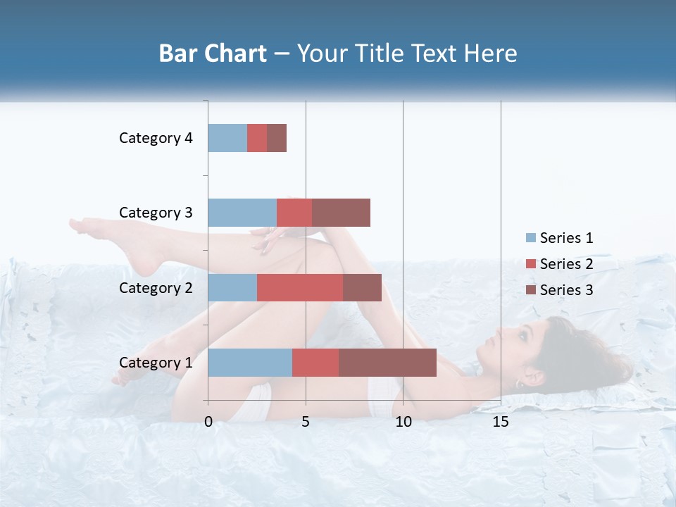 A Woman Laying On Top Of A Blue Bed PowerPoint Template