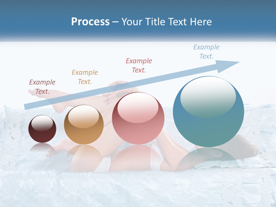 A Woman Laying On Top Of A Blue Bed PowerPoint Template