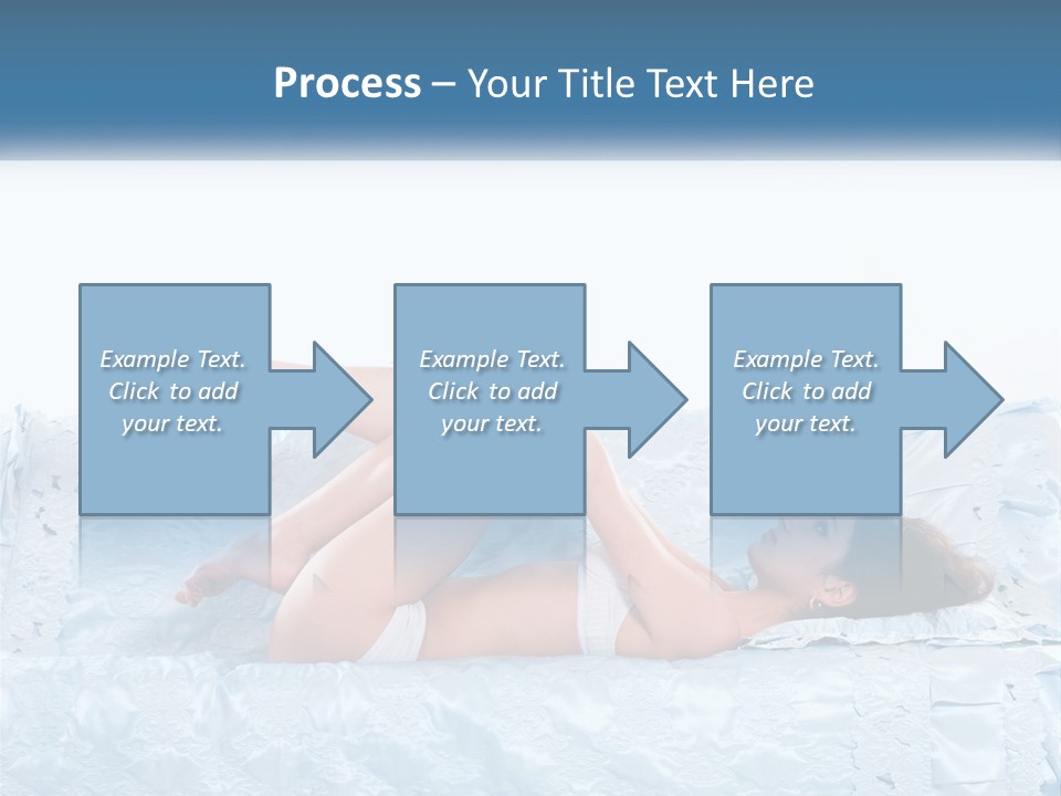 A Woman Laying On Top Of A Blue Bed PowerPoint Template